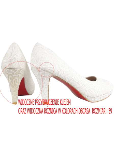 OUTLET WHITE LACE LOW HOCHZEITSSCHUHE - 7