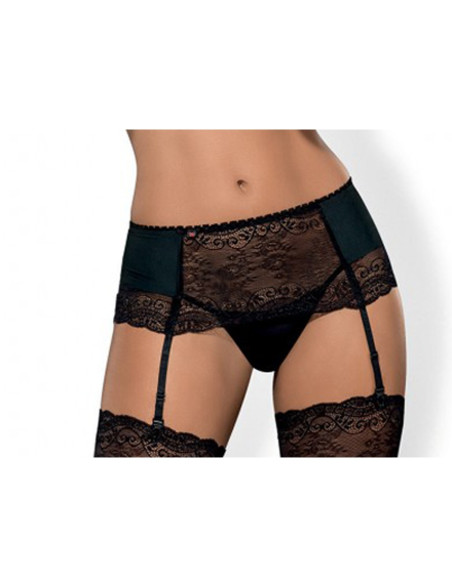 Obsessive lace garter belt and thong - 1