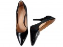 Melni stiletto sūkņi spīdīgi skaisti apavi - 2