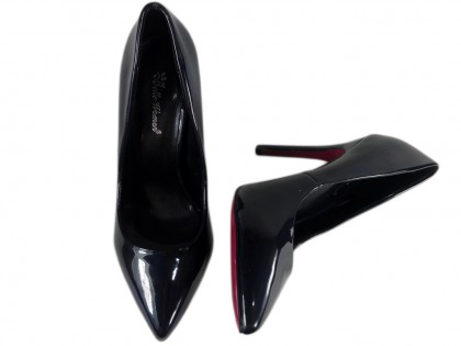 Klasszikus női fekete magas sarkú cipő - 2