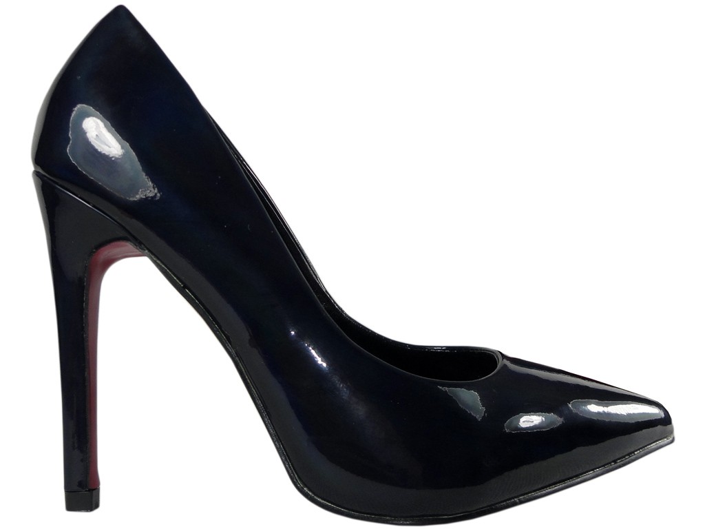 Klasszikus női fekete magas sarkú cipő - 1