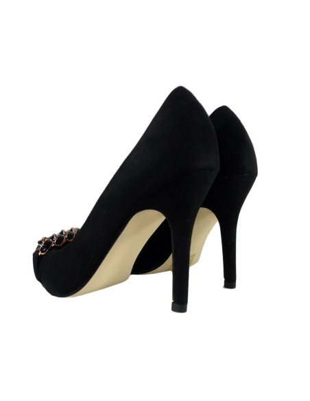 Black suede pins with chain - 4