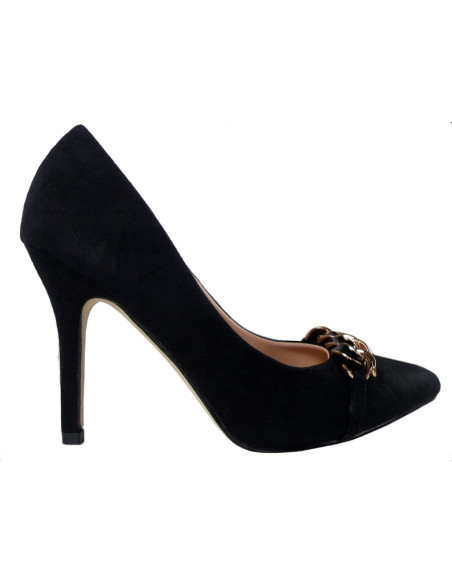 Black suede pins with chain - 1