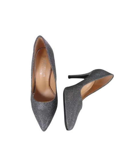 Silbergraue schillernde Pumps - 2
