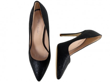 Klasické čierne topánky na vysokom podpätku pre ženy - 2