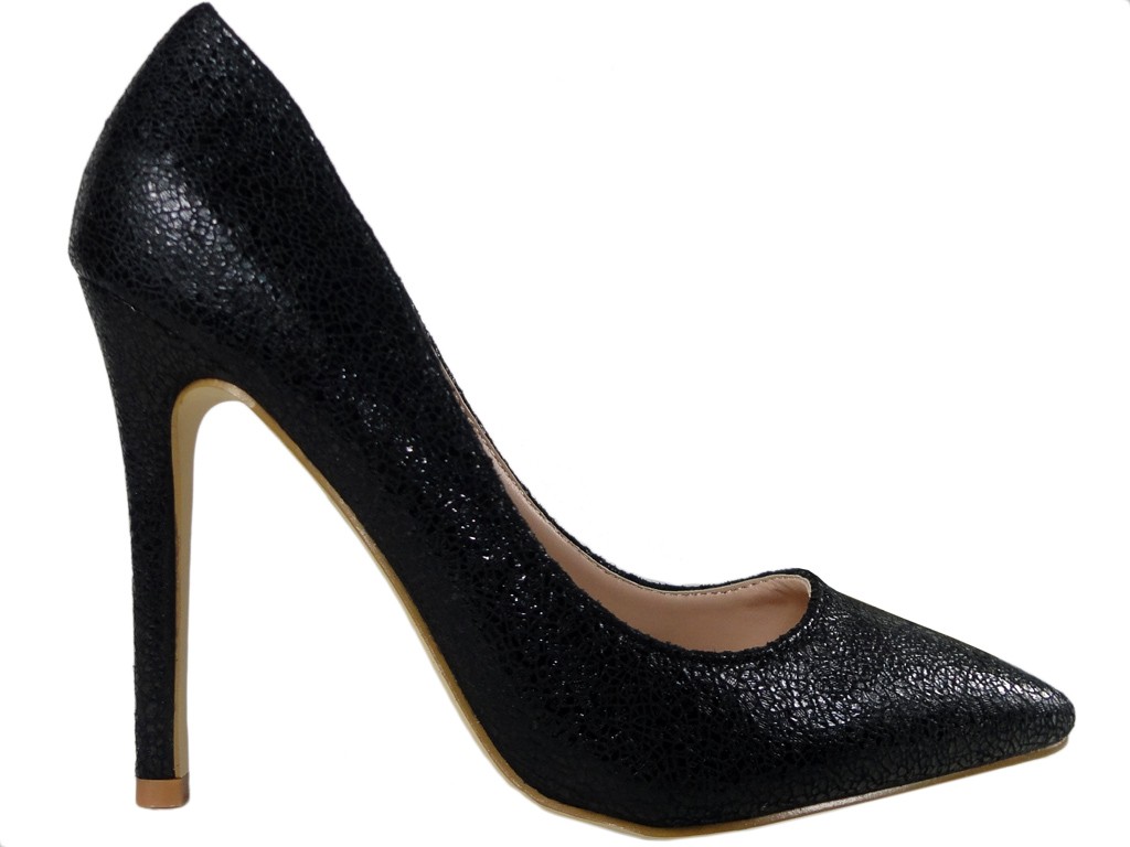 Klasické čierne topánky na vysokom podpätku pre ženy - 1