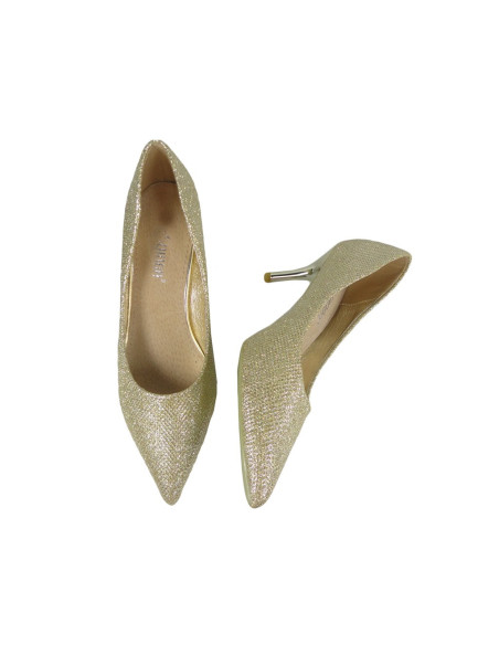 BROKĀTA ZELTA ZEMAS STILETTO KURPES - 2