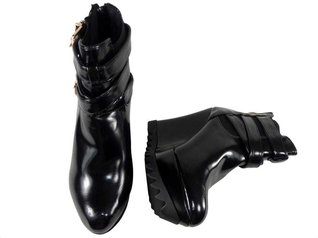 BLACK BOOTS WOMEN'S BOOTS ON THE HOOK - 2