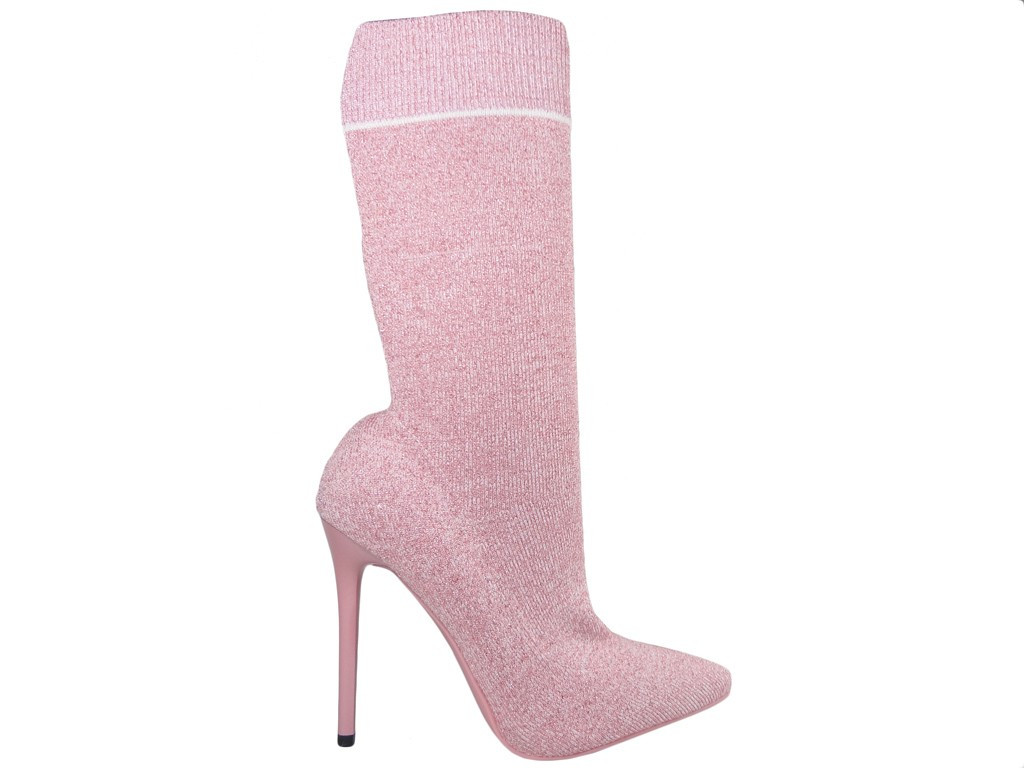 Rosa High Heels Söckchen im sportlichen Stil - 1