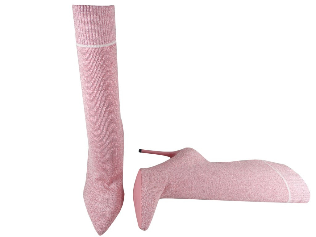 Rosa High Heels Söckchen im sportlichen Stil - 2