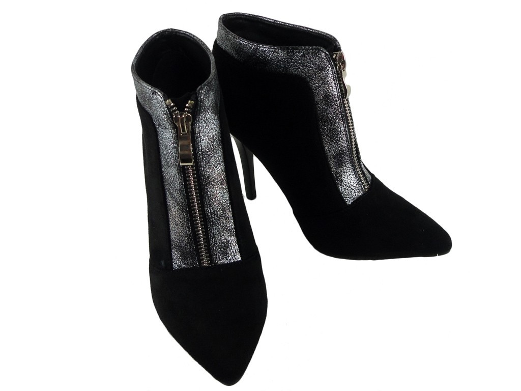 Black suede boots ladies' shoes - 5