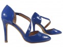 Chabrowe kobaltowe szpilki buty z wcięciem - 3