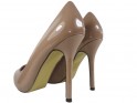 Жіночі туфлі на шпильках хакі світло-коричневі акуратні туфлі - 4
