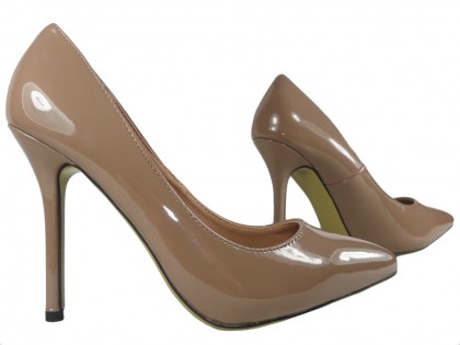 Women's pins khaki light brown neat shoes - 3