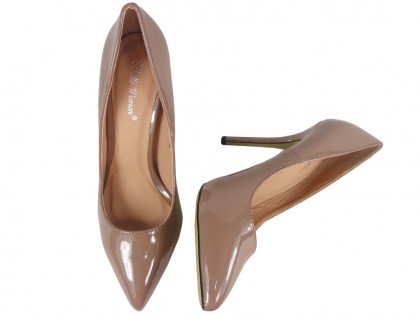 Women's pins khaki light brown neat shoes - 2