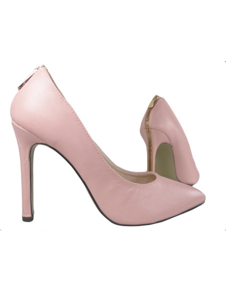 Jasno różowe pink buty szpilki z ekspresem  - 3