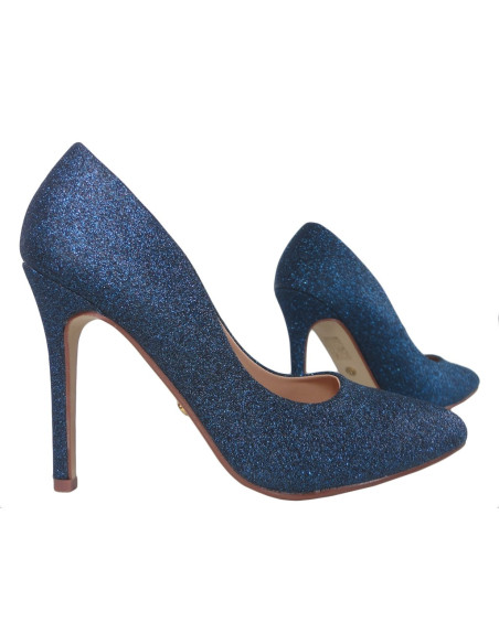 Bottes à paillettes bleu cobalt - 3