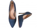 Kobalta zilas stiletto brokāta kurpes - 2