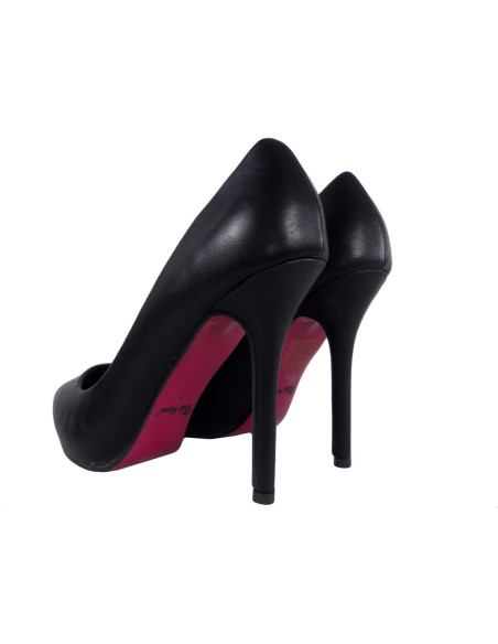 Czarne szpilki matowe buty damskie zgrabne - 4