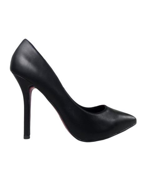 Melni matēti stilettos sieviešu slaidie apavi - 1