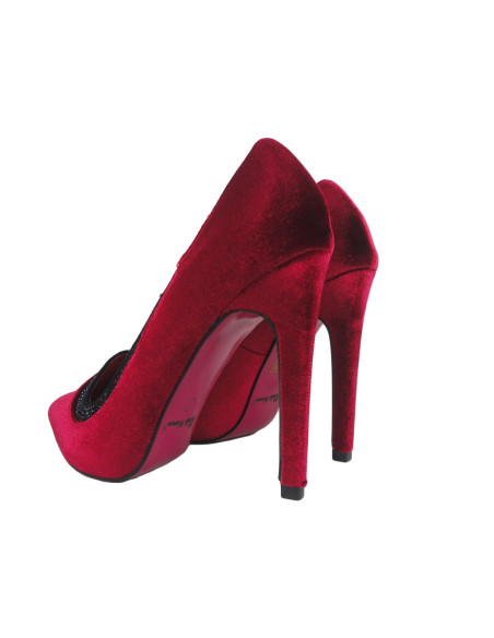 Sarkani velūra stiletto papēži sieviešu kurpes - 4