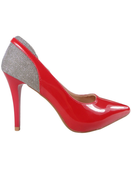 Sarkani stiletto sūkņi mirdzoši apavi - 1