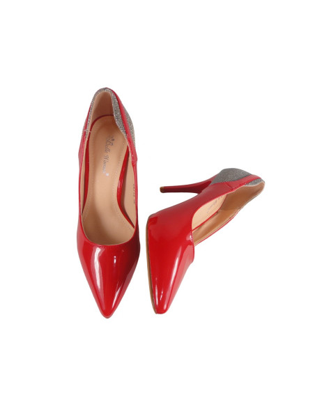 Rote Pumps pumpen glänzende Schuhe - 2