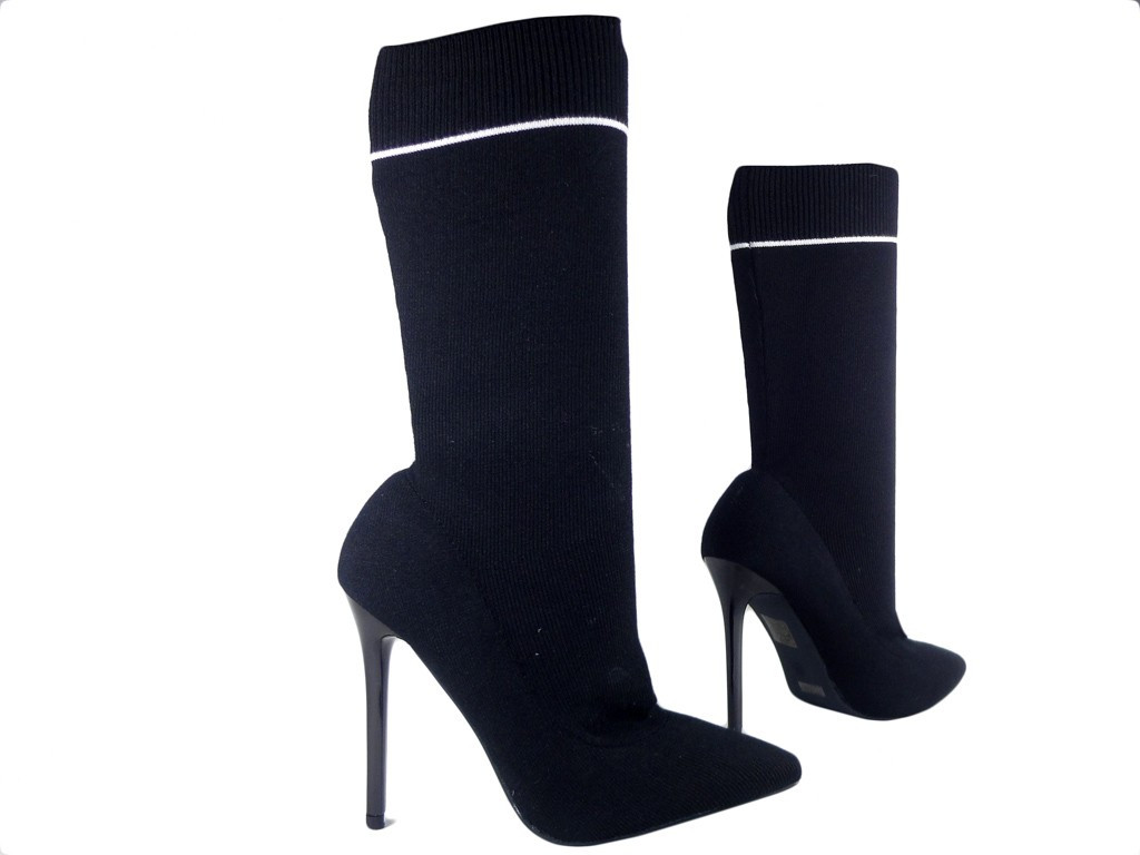 Melni stiletto zābaki zeķes sportiskā stilā - 3