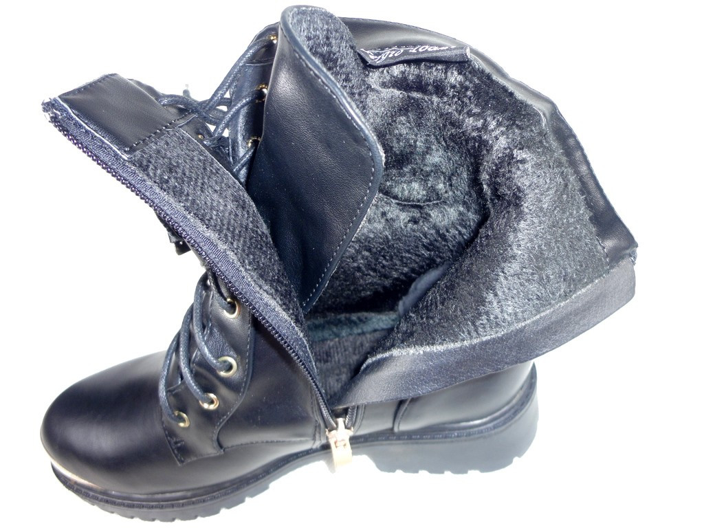 Black flat boots for ankle-warming - 5