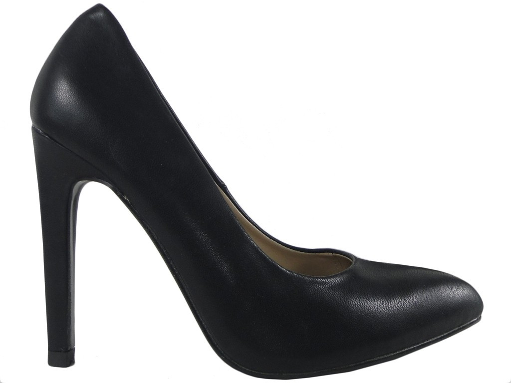 Black matt pins ladies boots eco leather - 1