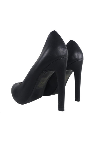 Melni matēti stilettos sieviešu eko ādas apavi - 4