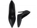 Чорні жіночі туфлі на шпильці витончені блискучі - 2