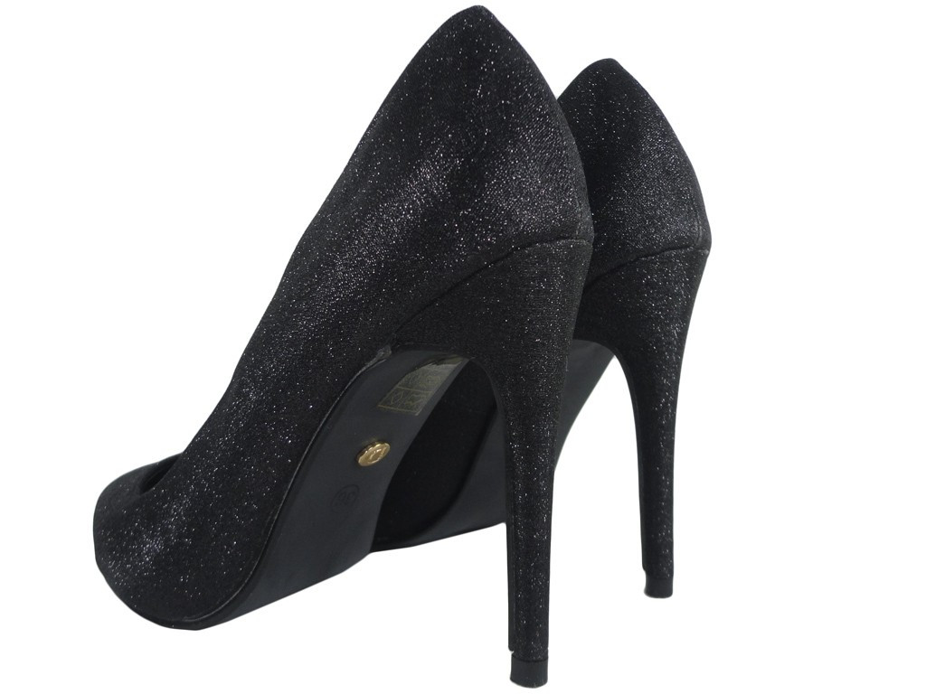 Schwarze Damenschuhe formschöne Absätze glänzend - 4