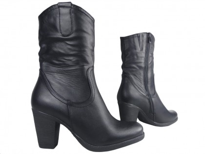 Чорні жіночі ковбойські чоботи з екошкіри - 3