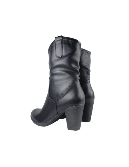 Bottes noires pour femmes cowgirls en cuir écologique - 4
