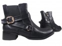 Black low women's boots daggers eco leather - 3