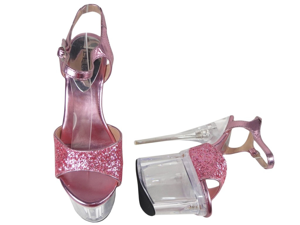 Brocart rose en verre transparent - 2