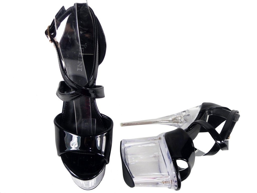 Ochelari transparenti negri cu curea - 2