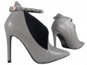 Grey women's boots with cut-out strap - 3