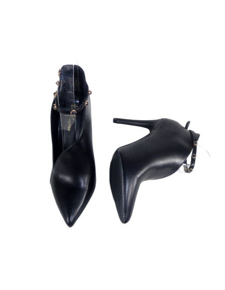 Bottes noires pour femmes avec lanière découpée - 2