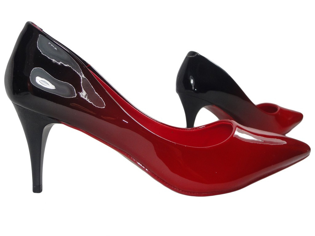 OMBRE SHOES OUTLET BLACK AND RED PINS - 2