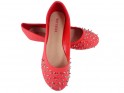 RED STUDDED BALLERINAS WOMEN'S SHOES - 3