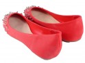 RED STUDDED BALLERINAS WOMEN'S SHOES - 4
