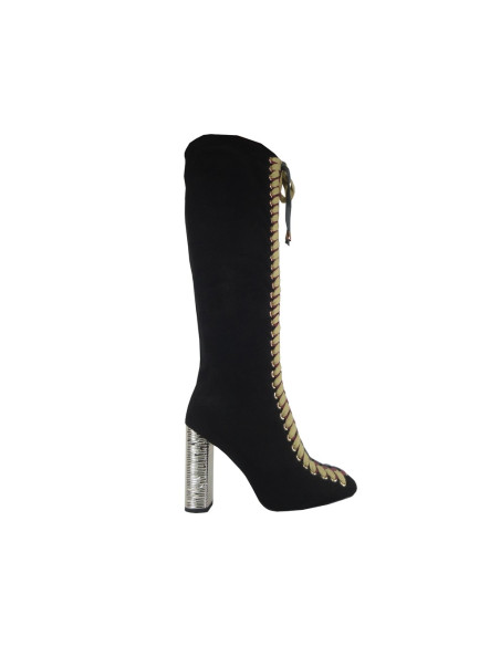 Schwarze Wildlederstiefel über dem Knie - 1