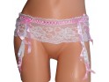 GARTER BELT WHITE WITH PINK - 1