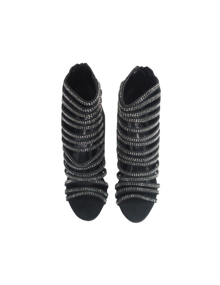 Čierne sandále na vysokom podpätku - 1