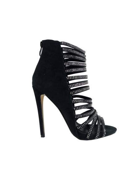 Sandales ar augstu stiletto papēdi melnas - 2