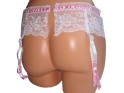 GARTER BELT WHITE WITH PINK - 3