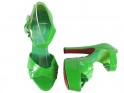 Zelené sandály na botě s popruhem na kotník - 2