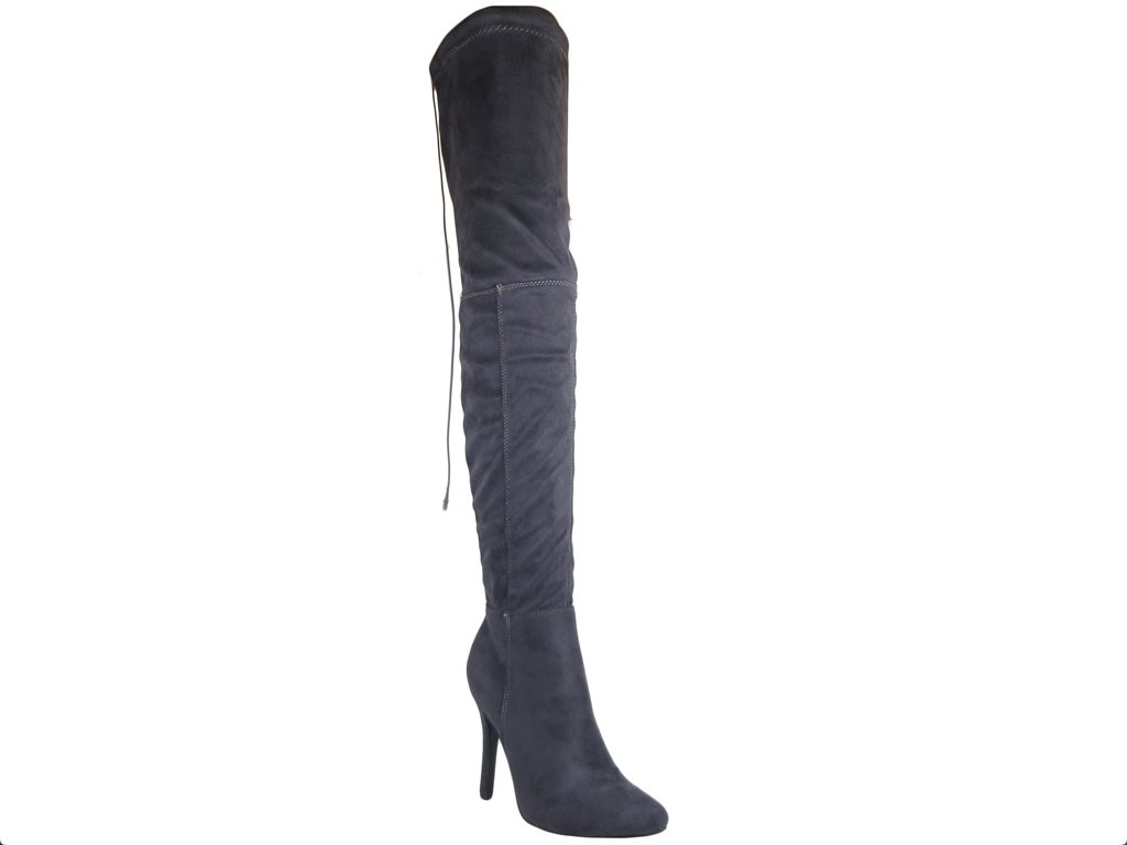 Cossacks by the knee suede boots - 4